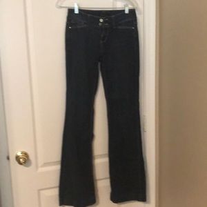 WHBM trouser leg jeans. Dark wash